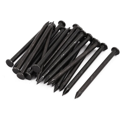 Harfington Uxcell 3-inch Length Carbon Steel Point Tip Wall Cement Nail Black 20pcs
