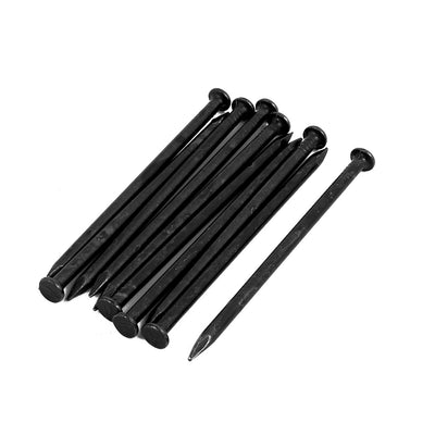 Harfington Uxcell 4-inch Length Carbon Steel Point Tip Wall Cement Nail Black 10pcs