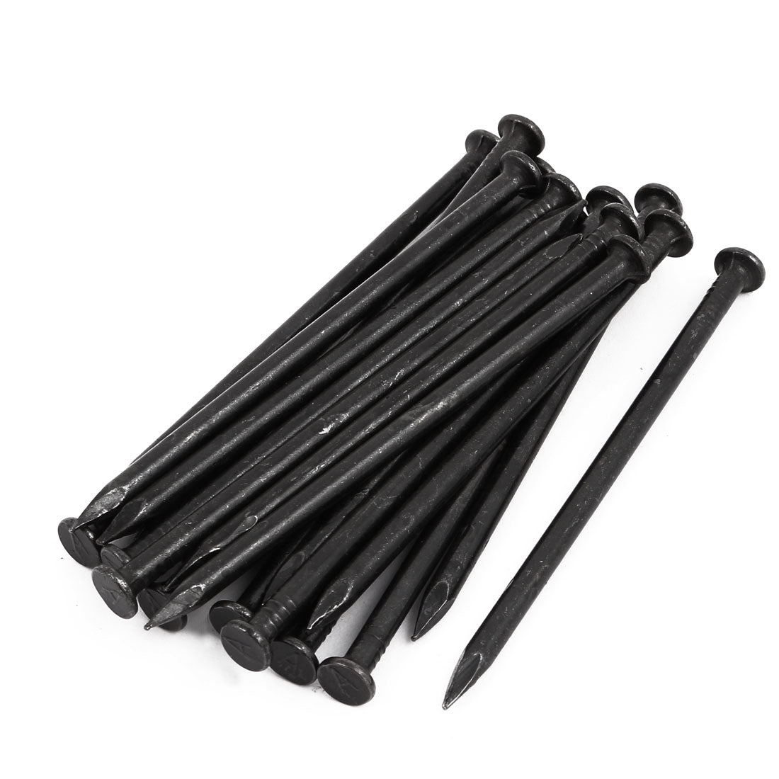 uxcell Uxcell 4-inch Length Carbon Steel Point Tip Wall Cement Nail Black 20pcs