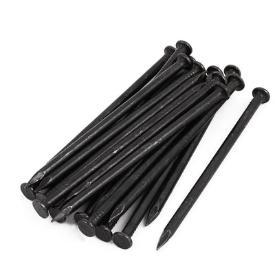Harfington Uxcell 4-inch Length Carbon Steel Point Tip Wall Cement Nail Black 20pcs