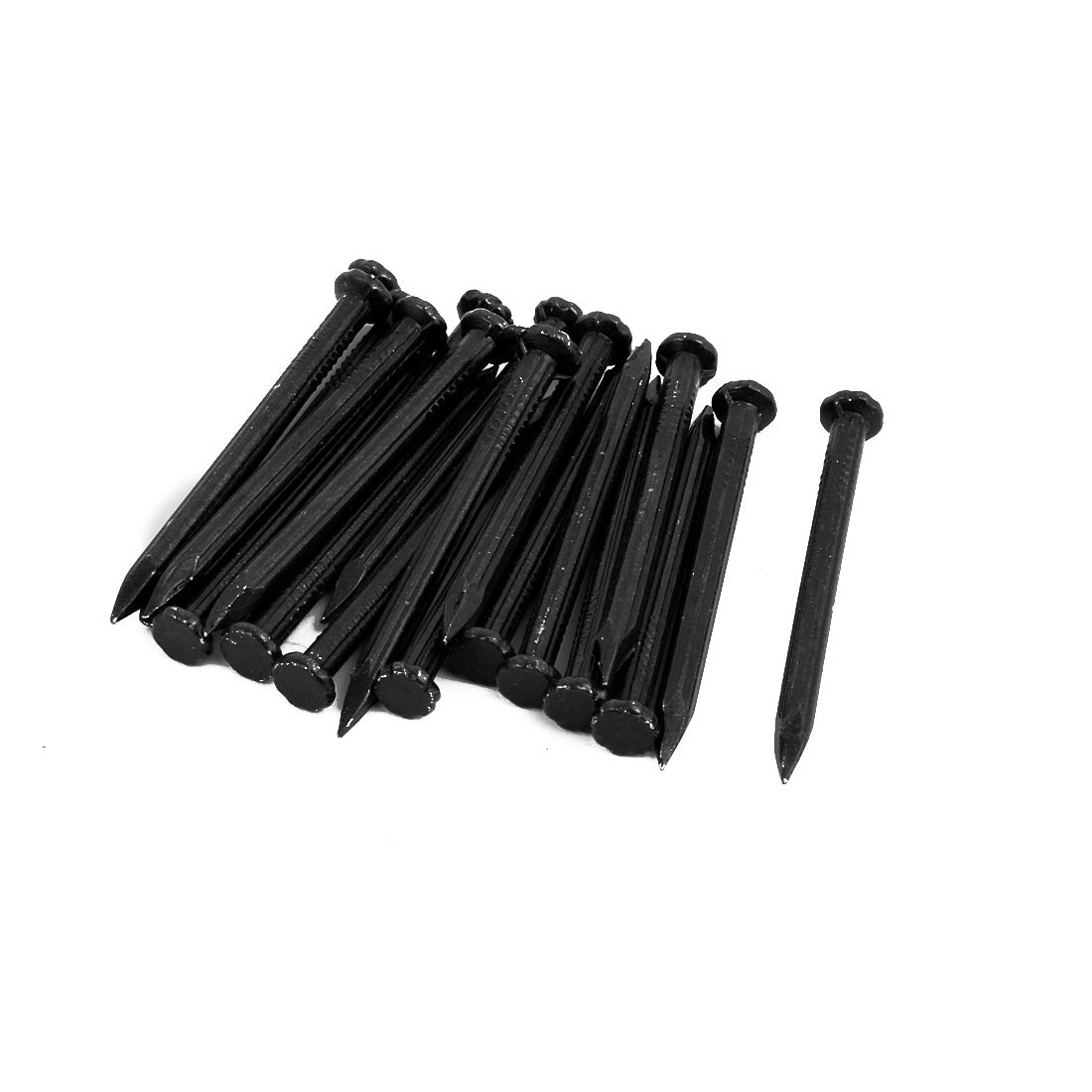 uxcell Uxcell 3mm x 40mm Fiber Concrete Cement Wall Point Tip Nails Black 50pcs
