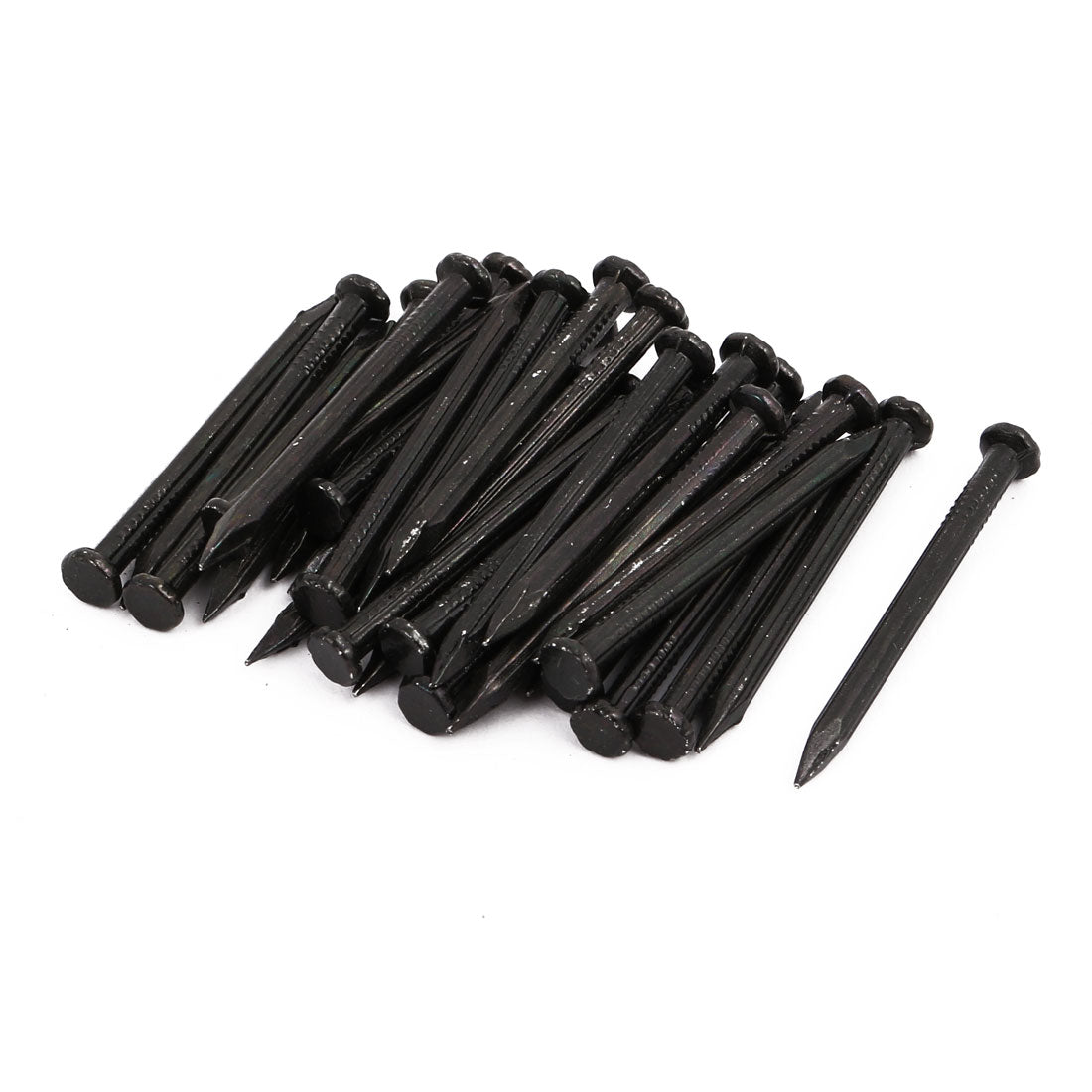 uxcell Uxcell 3mm x 40mm Fiber Concrete Cement Wall Point Tip Nails Black 30pcs