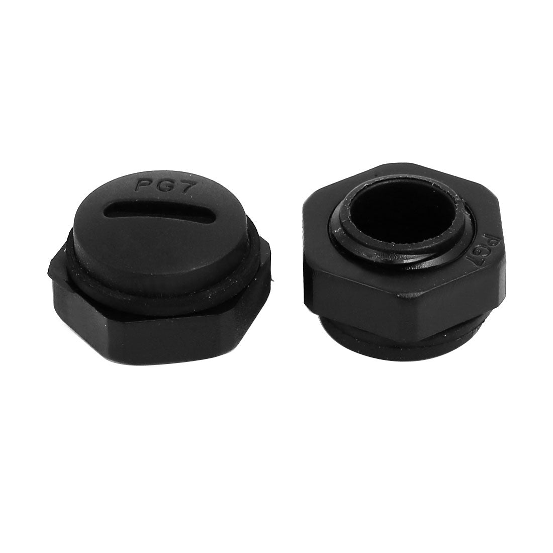 uxcell Uxcell PG7 Nylon Male Threaded Cable Gland Screw End Cap Cover Black 10pcs