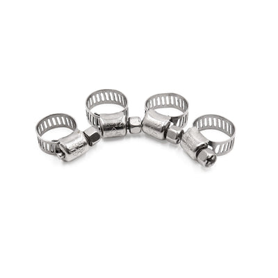 Harfington Uxcell 4pcs Silver Tone Stainless Steel 6-12mm Adjustable  Gear Car Hose Clamp
