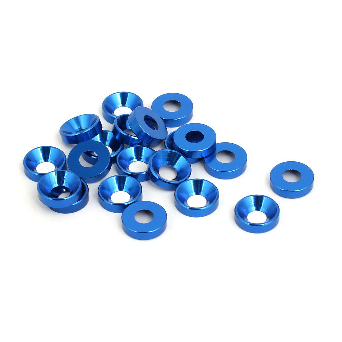 Uxcell Uxcell M4 Aluminium Alloy Cup Head Engine Bay Fender Bumper Washer Royal Blue 20pcs