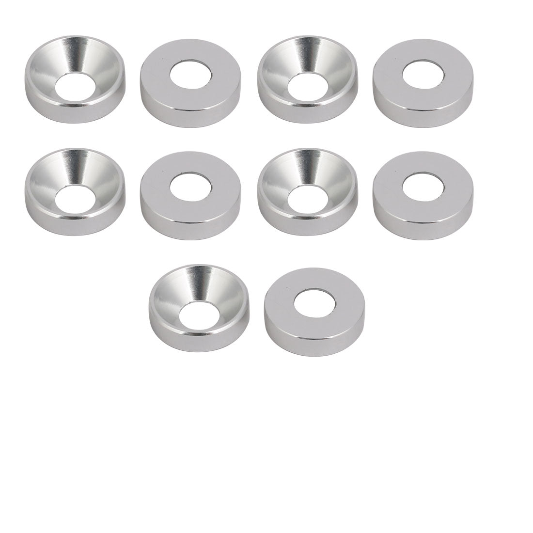 uxcell Uxcell M4 Aluminium Alloy Cup Head Engine Bay  Bumper Washer Silver Tone 10pcs