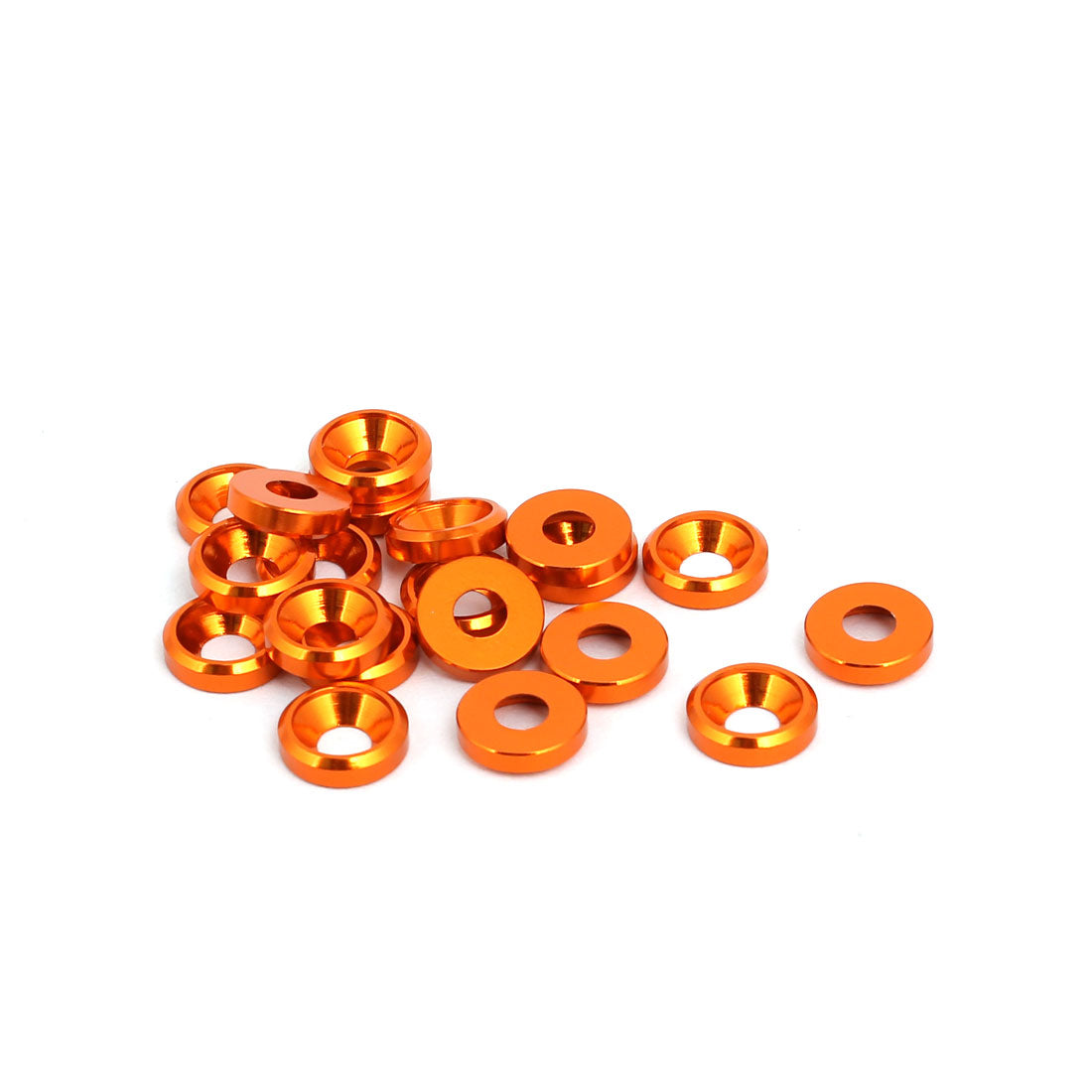 uxcell Uxcell M3 Aluminium Alloy Cup Head Engine Bay  Bumper Washer Orange 20pcs