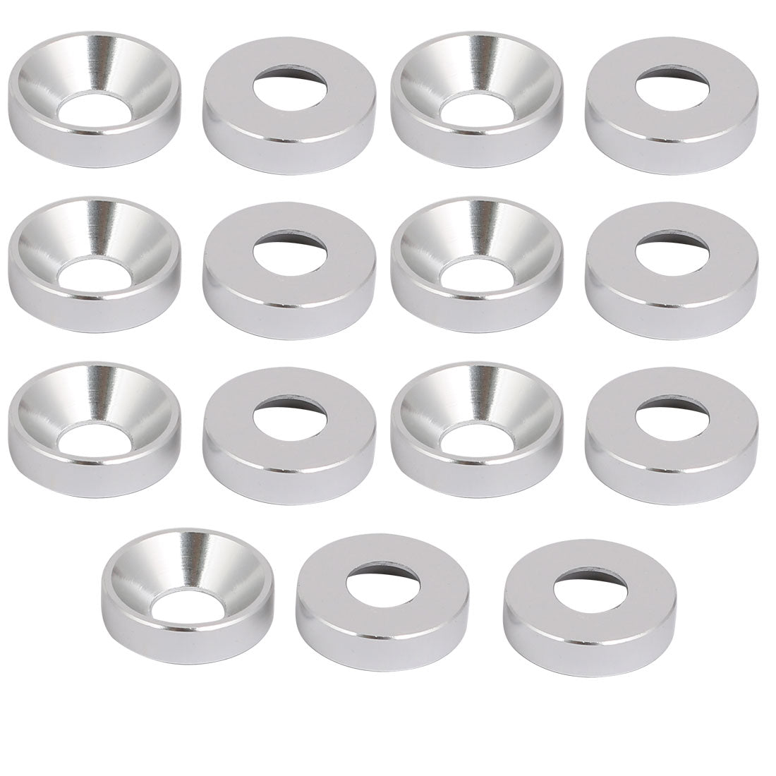 uxcell Uxcell M5 Aluminium Alloy Cup Head Engine Bay  Bumper Washer Silver Tone 15pcs