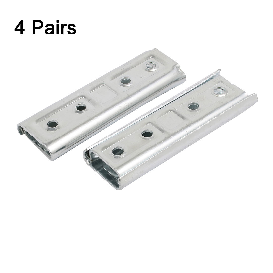 uxcell Uxcell 4Pairs 120mm Length Slide Sliding Connector Jointer Fixing Bracket Silver Tone