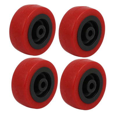 Harfington Uxcell 2-inch Diameter PU Wheel Skateboard Trolley Caster Pulley Replacement 4pcs