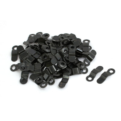 Harfington Uxcell 100pcs 23mmx7.5mm Metal Picture Photo Arch Frame Turn Button Black w Screws