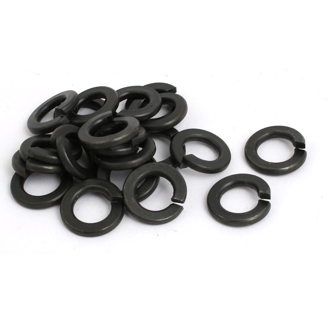 uxcell Uxcell 20pcs 7/16-inch Inner Dia Carbon Steel Split Lock Spring Washer Gasket Black