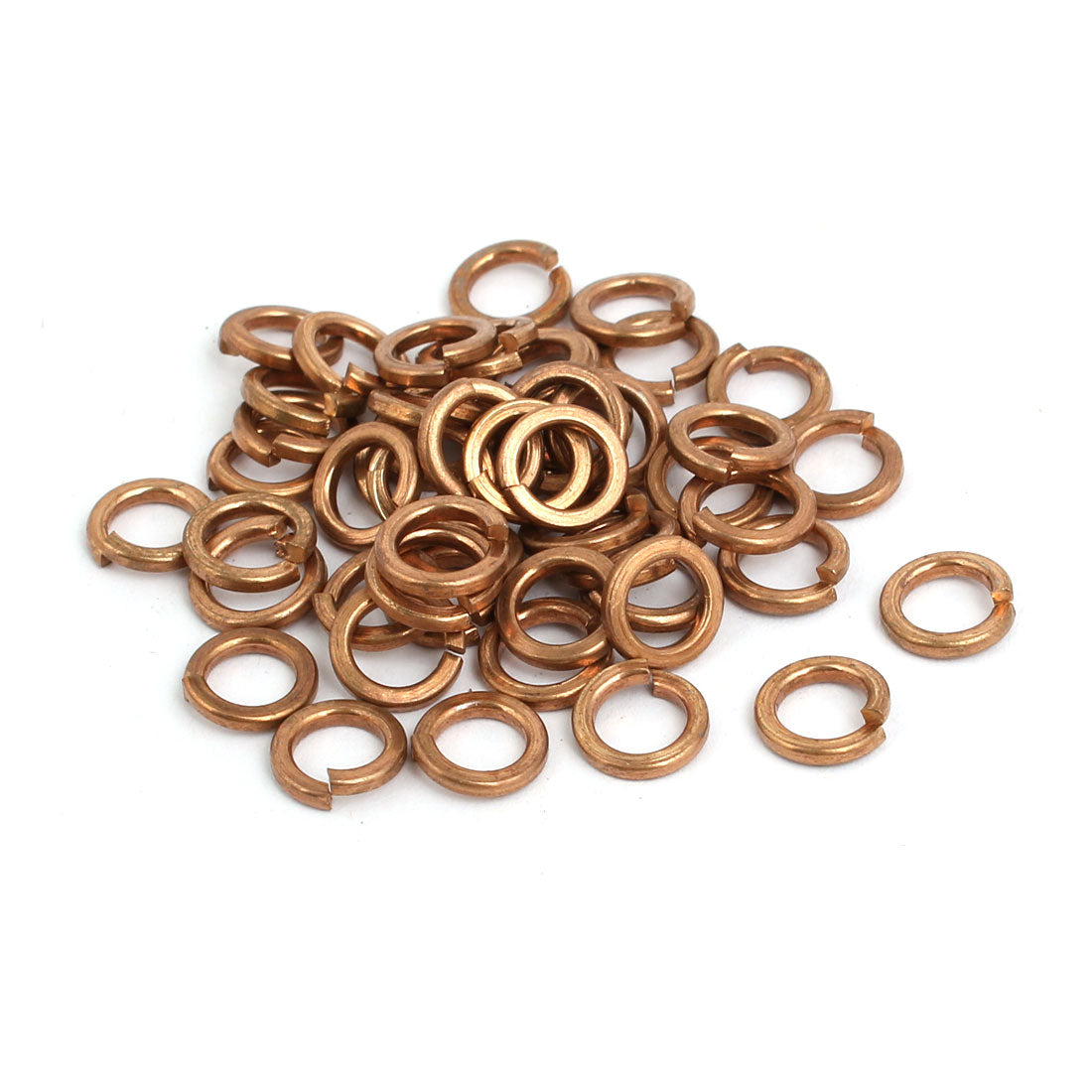 uxcell Uxcell 50pcs 5mm Inner Dia Brass Split Lock Spring Washer Ring Gasket Copper Tone