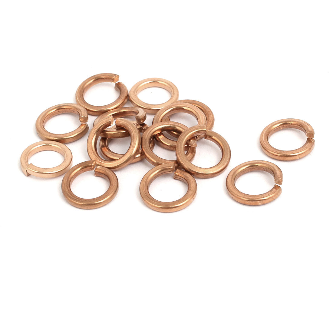 uxcell Uxcell 15pcs 8mm Inner Dia Brass Split Lock Spring Washer Gasket Gold Tone