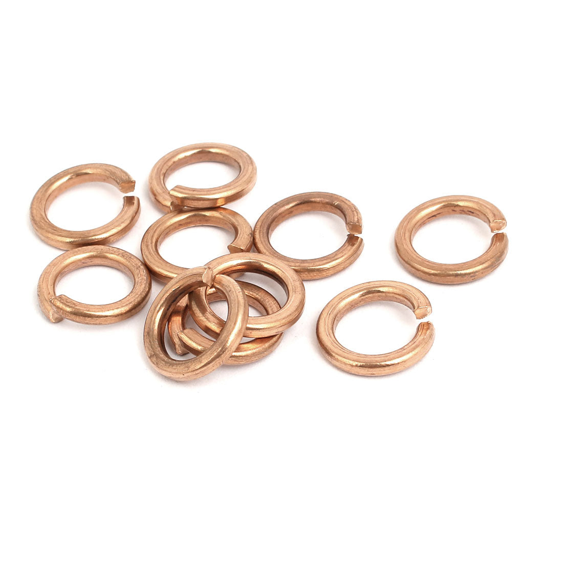 uxcell Uxcell 10pcs 10mm Inner Dia Brass Split Lock Spring Washer Gasket Gold Tone