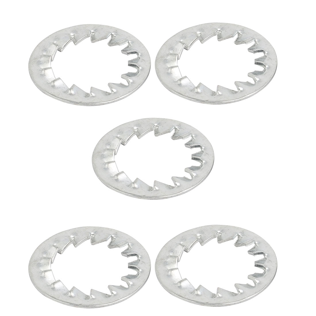 uxcell Uxcell 18mm Inner Dia Carbon Steel Zinc Plated Internal Serrated Lock Washer 5pcs