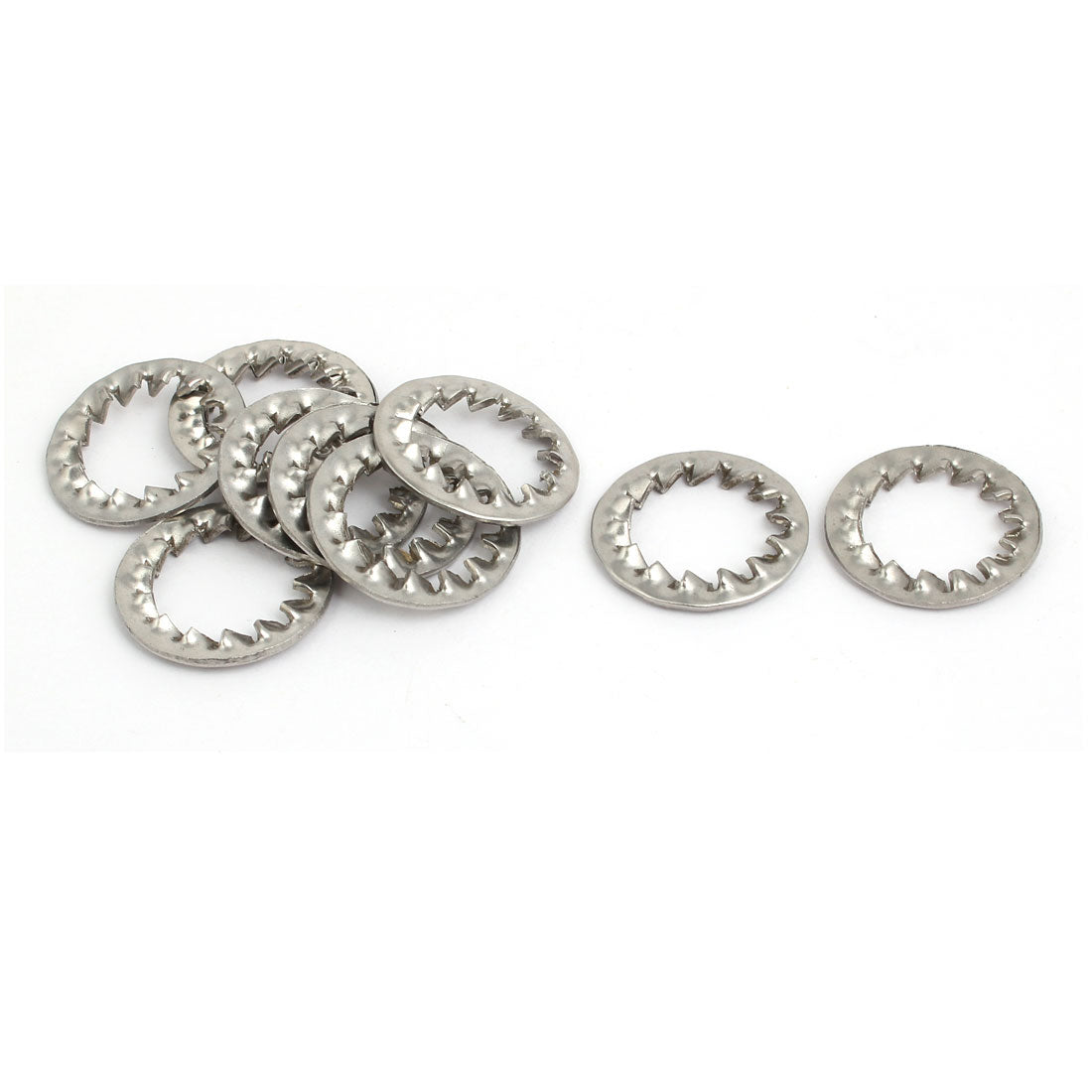 uxcell Uxcell 16mm Inner Dia 304 Stainless Steel Internal Serrated Lock Washers Gasket 10pcs