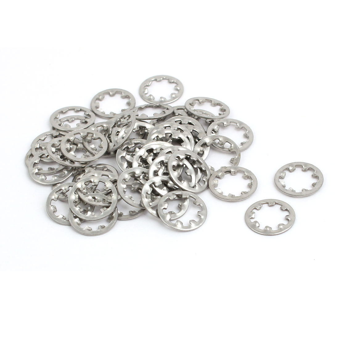 uxcell Uxcell 6mm Inner Dia Stainless Steel Internal Tooth Lock Washer Silver Tone 50pcs