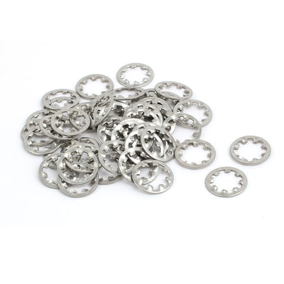 Harfington Uxcell 6mm Inner Dia Stainless Steel Internal Tooth Lock Washer Silver Tone 50pcs