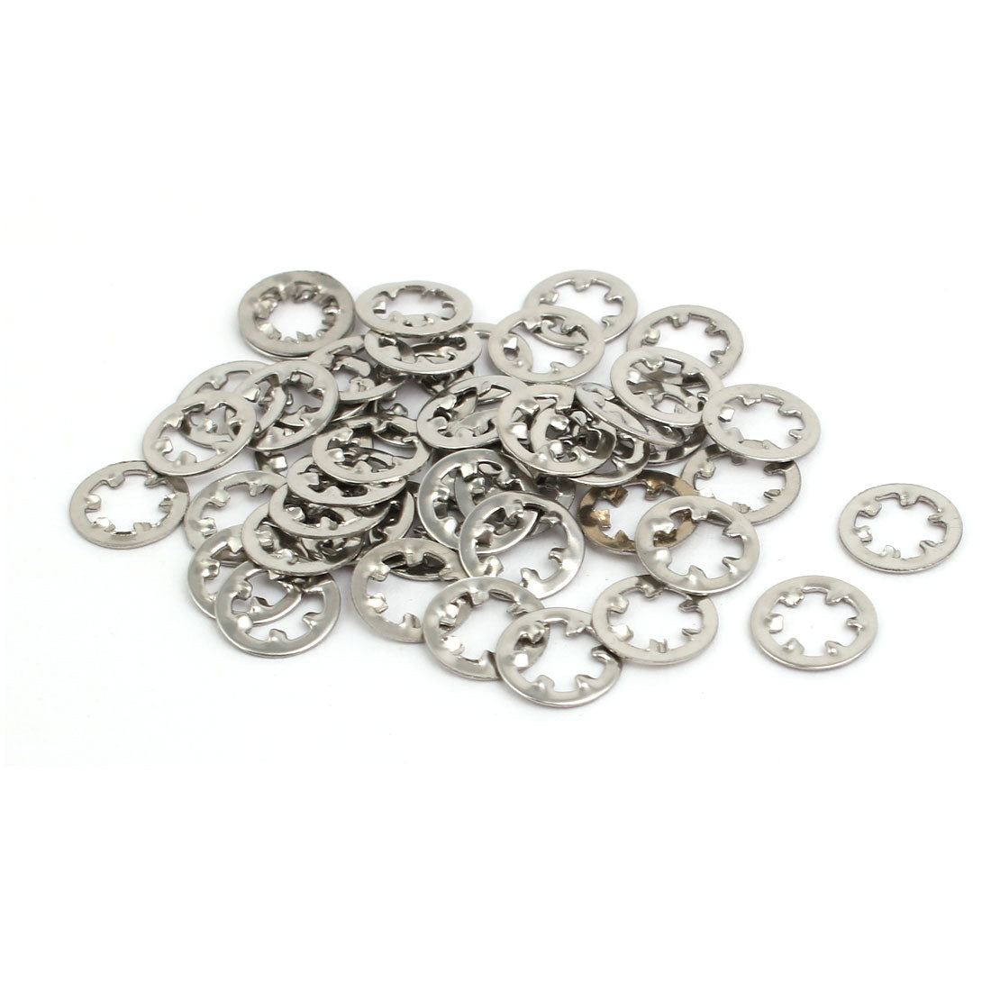uxcell Uxcell 4mm Inner Dia Stainless Steel Internal Tooth Lock Washer Silver Tone 50pcs