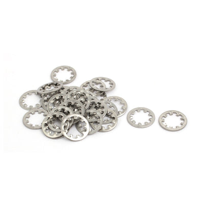 Harfington Uxcell 10mm Inner Dia Stainless Steel Internal Tooth Lock Washer Silver Tone 30pcs