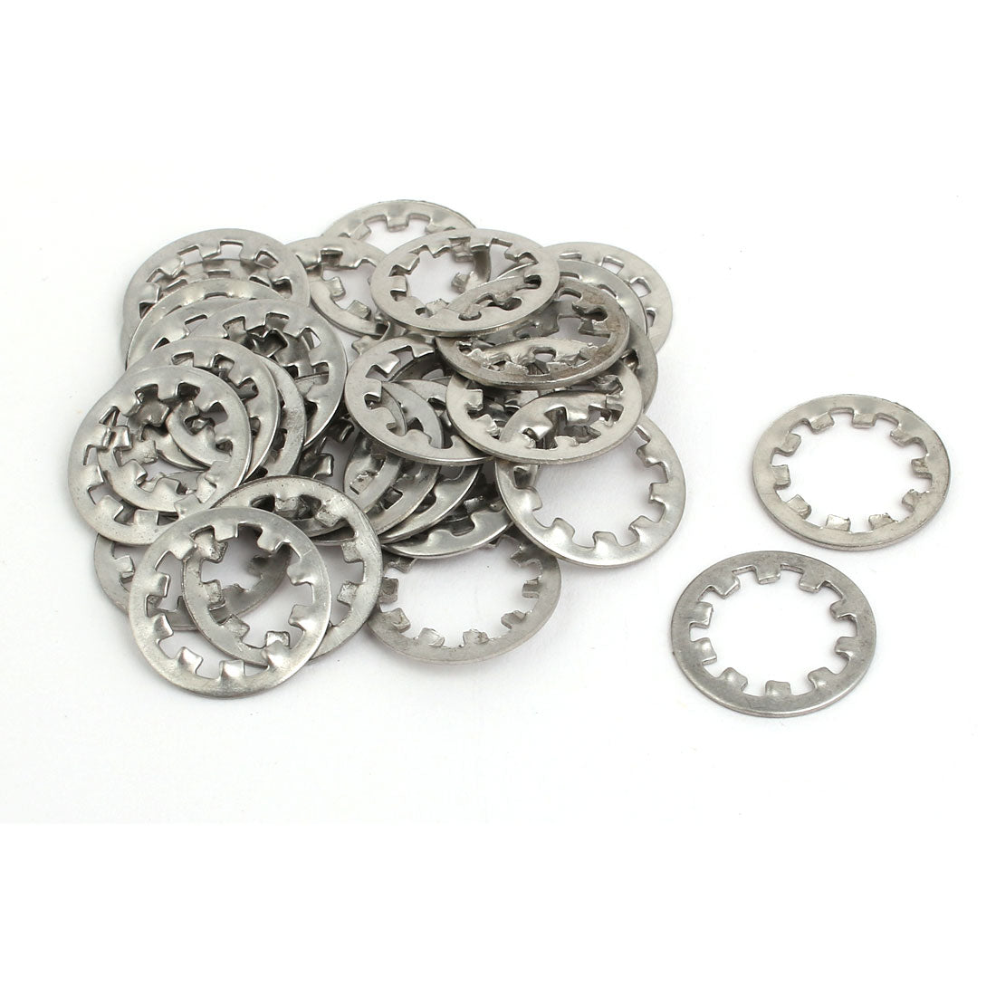 uxcell Uxcell 12mm Inner Dia Stainless Steel Internal Tooth Lock Washer Silver Tone 30pcs