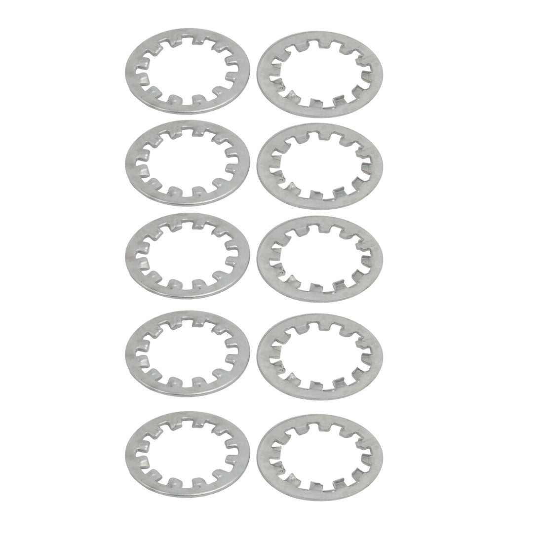 uxcell Uxcell 20mm Inner Dia Carbon Steel Zinc Plated Internal Tooth Lock Washer Silver Tone 10pcs