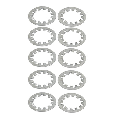 Harfington Uxcell 20mm Inner Dia Carbon Steel Zinc Plated Internal Tooth Lock Washer Silver Tone 10pcs