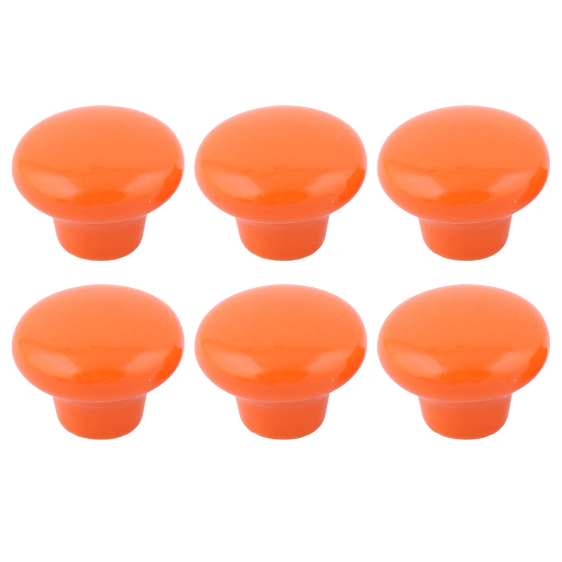 uxcell Uxcell Home Hotel Ceramic Round Furniture Cupboard Wardrobe Drawer Pull Knobs Orange 6 Pcs