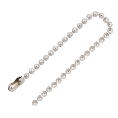 Harfington Uxcell 6pcs Stainless Steel Clasp Ball Chain Keychain Silver Tone 2mm Dia 8cm Length