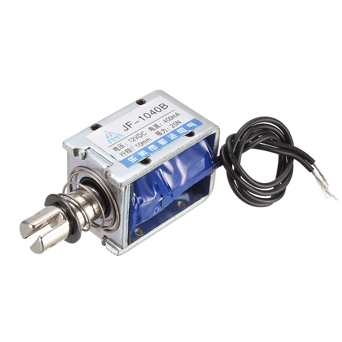 uxcell Uxcell JF-1040B DC12V 400mA 10mm/25N Push Pull Type Electromagnet Solenoid Open-frame