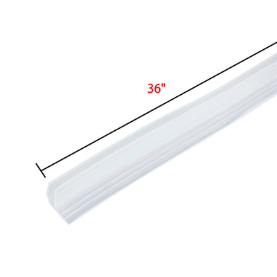 Harfington Uxcell 36-inch F Shaped Frameless Window Shower Door Seal Clear for 6mm (approx 1/4-inch) Glass