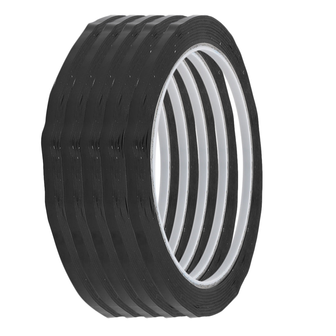 uxcell Uxcell 5pcs 3mm Width 164ft Length Single-side Electrical Insulated Adhesive Tape Black