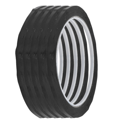 Harfington Uxcell 5pcs 3mm Width 164ft Length Single-side Electrical Insulated Adhesive Tape Black