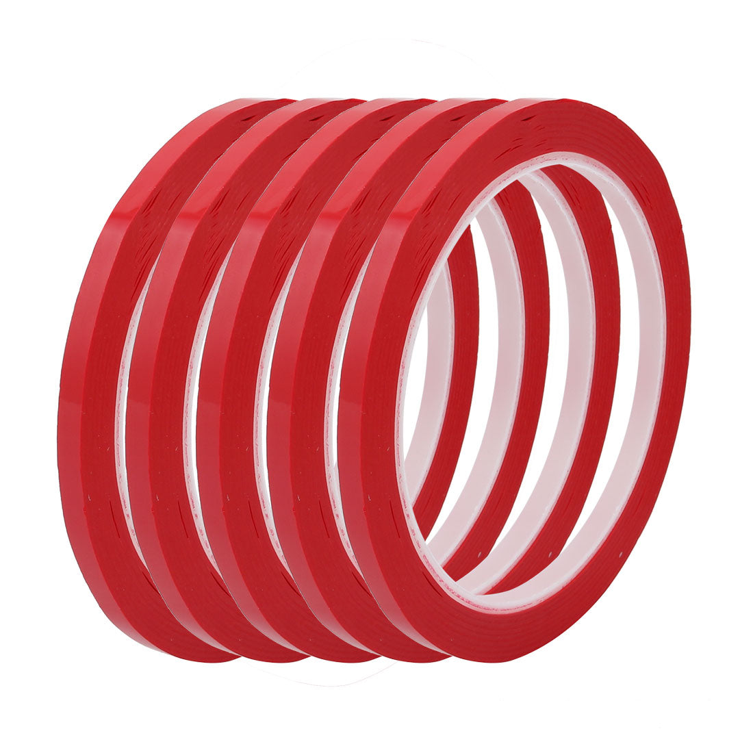 uxcell Uxcell 5 Pcs 5mm Wide 50 Meters Long PET Self Adhesive Electrical Insulation Tape Red