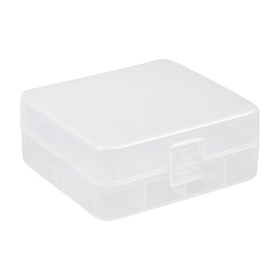 Harfington Uxcell Transparent Plastic Battery Organizer Case Holder Storage Box Container for 26650 Battery
