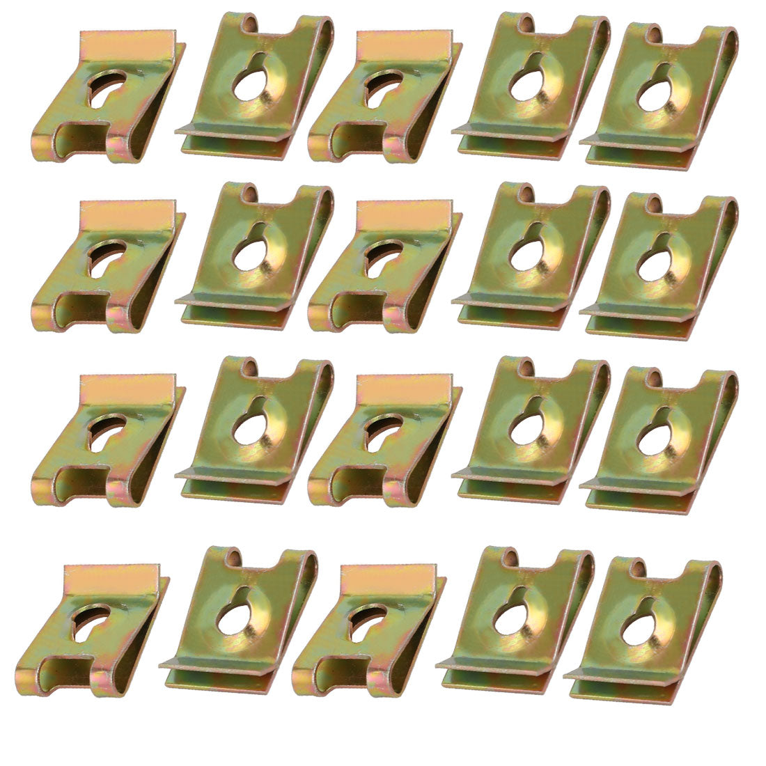uxcell Uxcell 20pcs Speed Fastener U Nut Clip Brass Tone for M5 / ST4.8 Screw Bolt