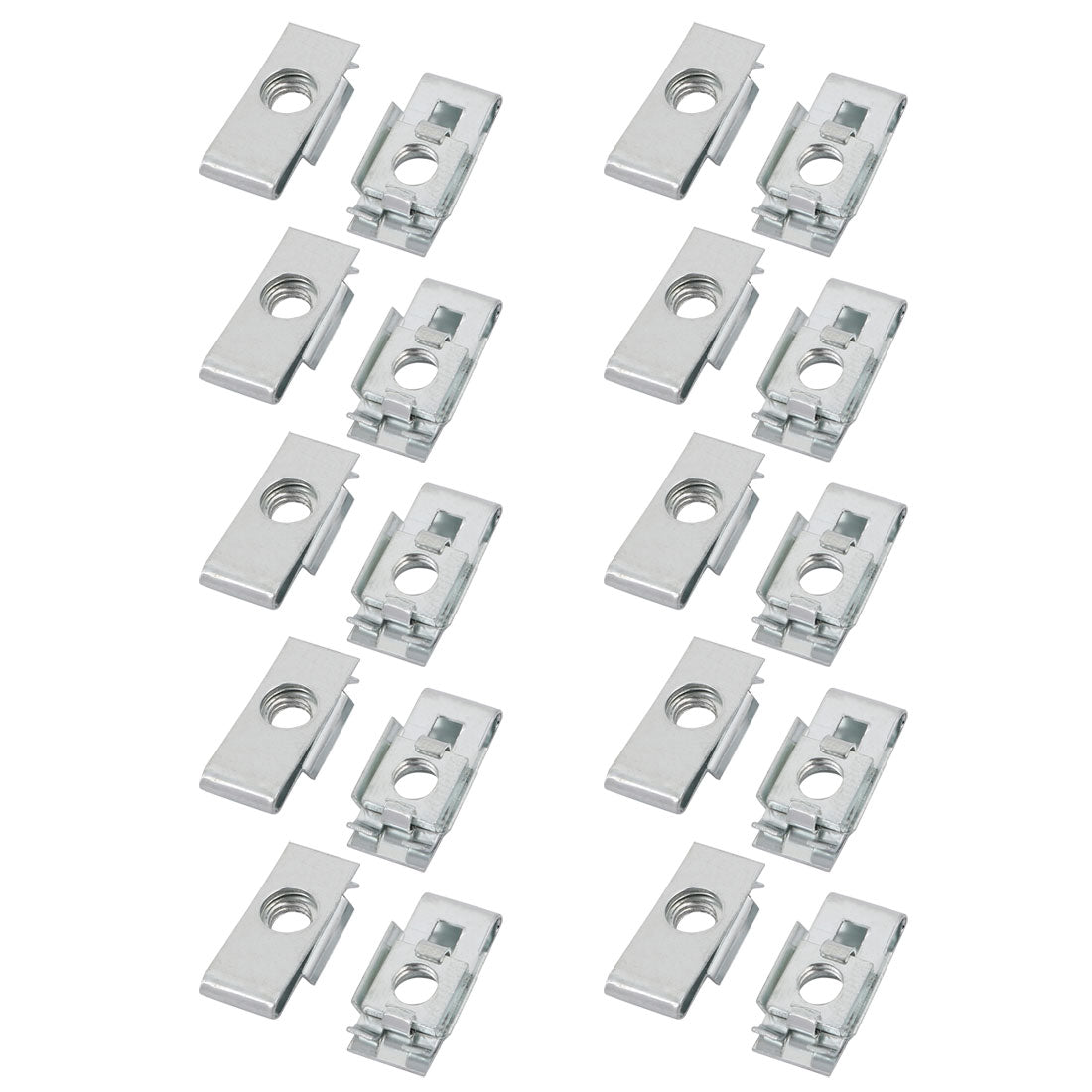 uxcell Uxcell M6 24mmx10mm Iron White Zinc Plated Extruded U Nut Clip 20pcs