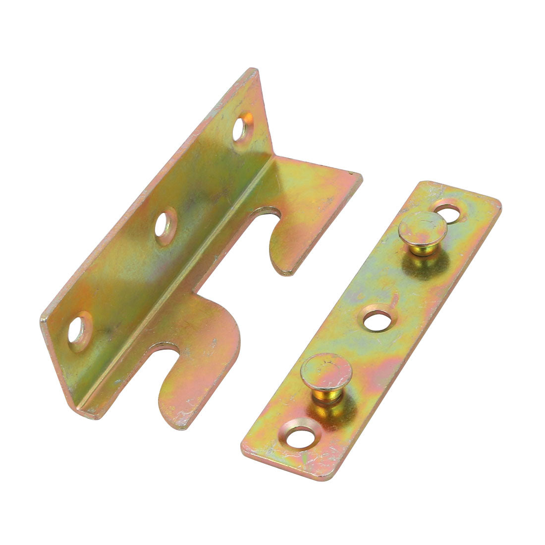 uxcell Uxcell 79mmx25mmx23mm Screw Fixed Bed Hinge Rail Brackets Connecting Fittings 4 Sets