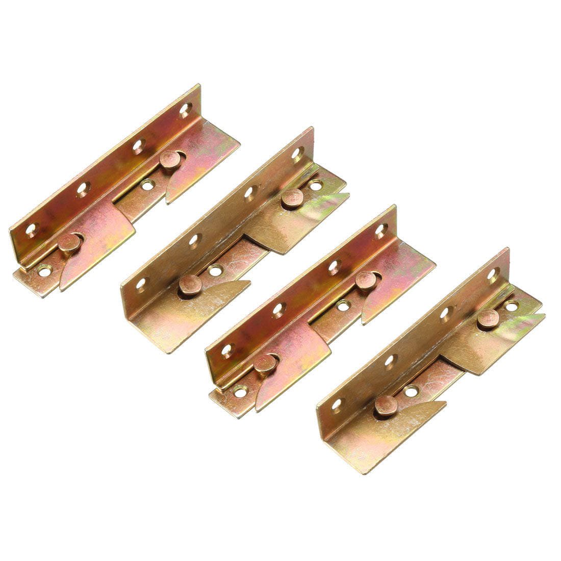 uxcell Uxcell 4.5-inch Screw Fixed Bed Hinge Rail Brackets Connecting Fittings 4 Sets