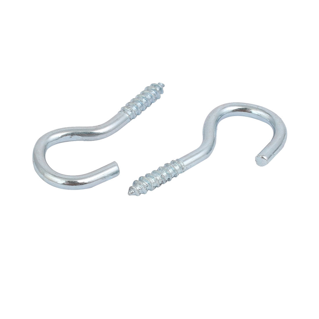 uxcell Uxcell 5.3mm Opening Width 25mm Length Zinc Plated Self-Tapping Cup Screw Hook 50pcs