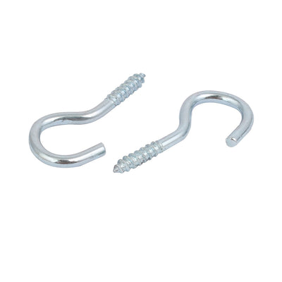 Harfington Uxcell 5.3mm Opening Width 25mm Length Zinc Plated Self-Tapping Cup Screw Hook 50pcs