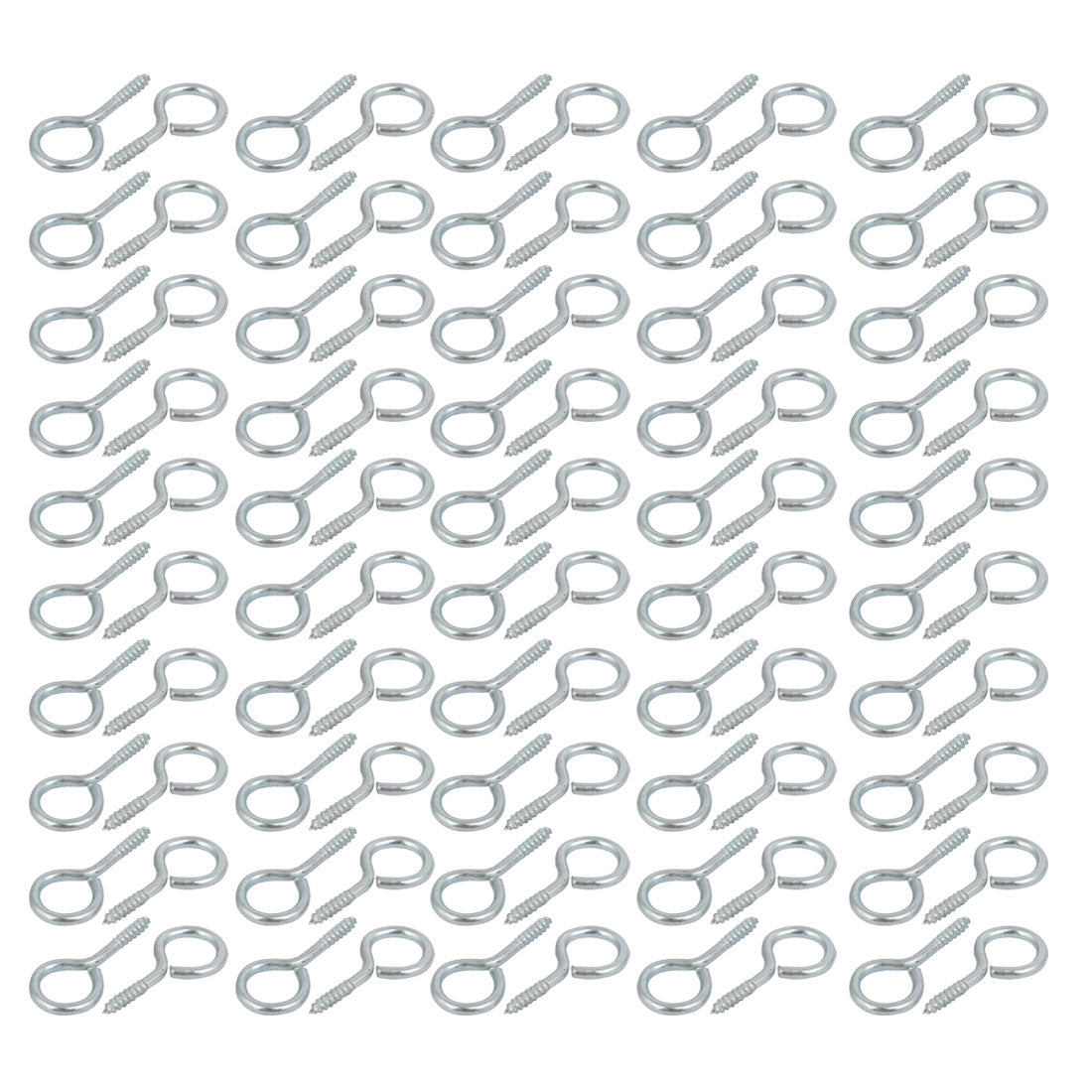 uxcell Uxcell 6.8mm Inner Dia 22mm Length Zinc Plated Self-Tapping Eye Screw Hook 100pcs