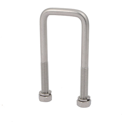 Harfington Uxcell M10 Thread 40mm Inner Width 304 Stainless Steel Square U Bolt Silver Tone