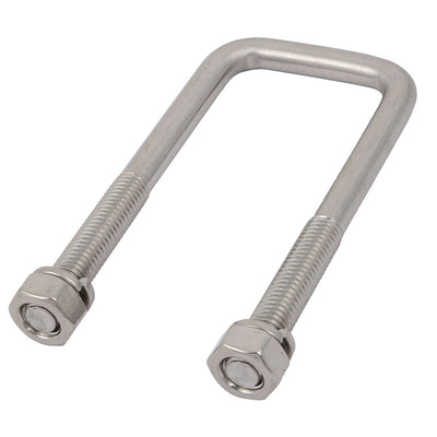 Harfington Uxcell M10 Thread 40mm Inner Width 304 Stainless Steel Square U Bolt Silver Tone