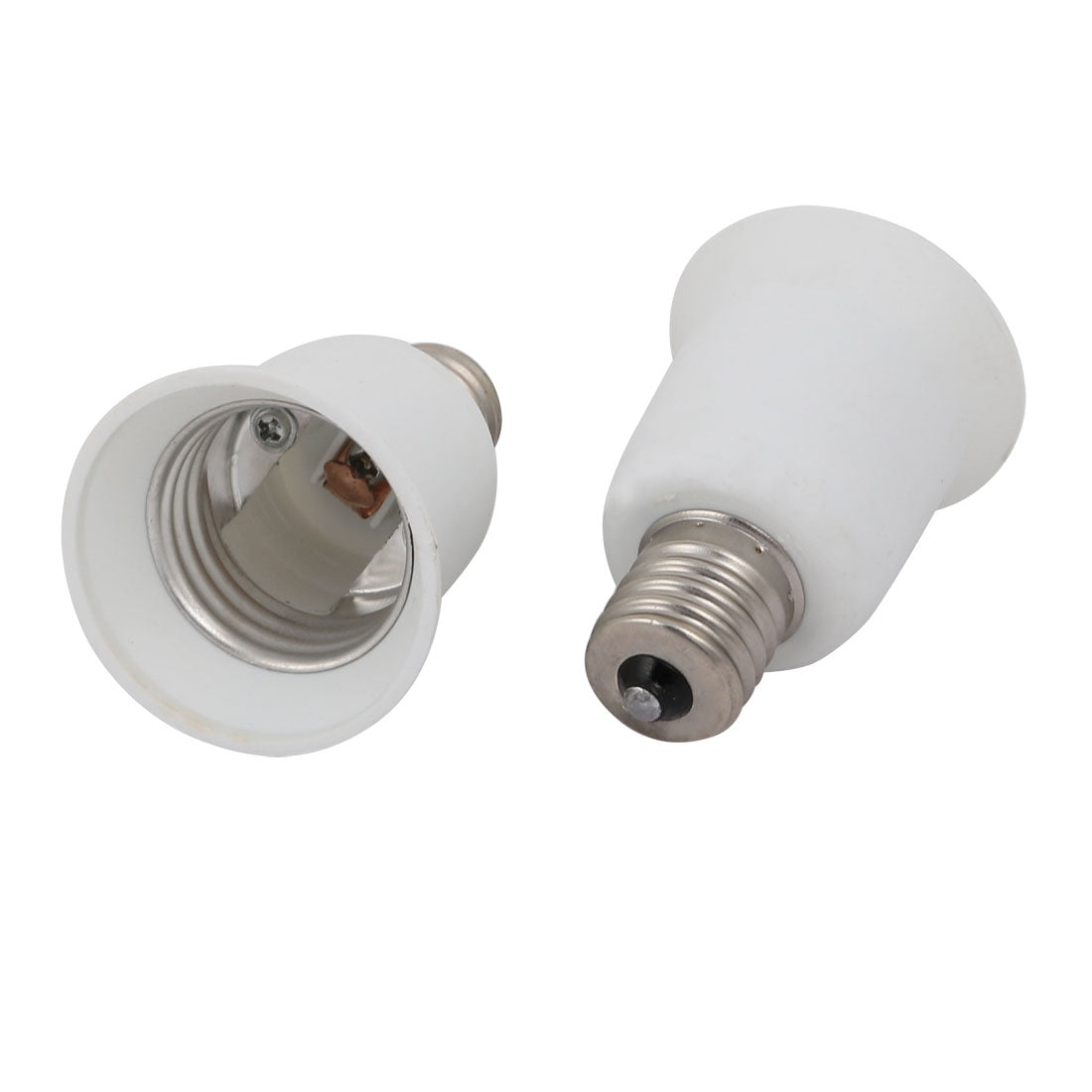 Aexit 2-Pack E27 To Double E14 Extender Adapter - White Lamp Socket Converter For LED/CFL Bulbs