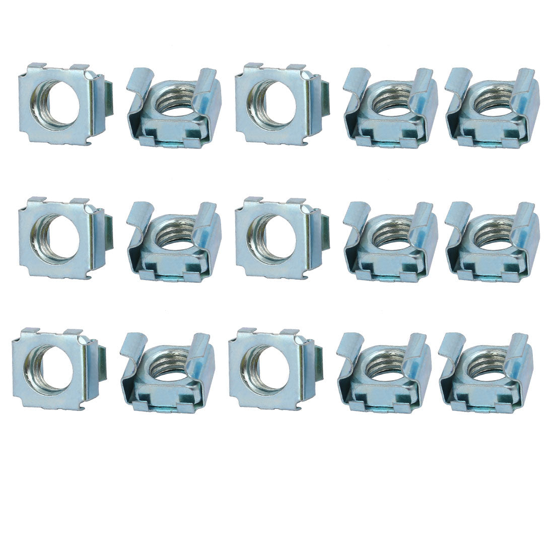 uxcell Uxcell 15pcs M10 Carbon Steel Captive Cage Nut Silver Tone for Server Shelf Cabinet