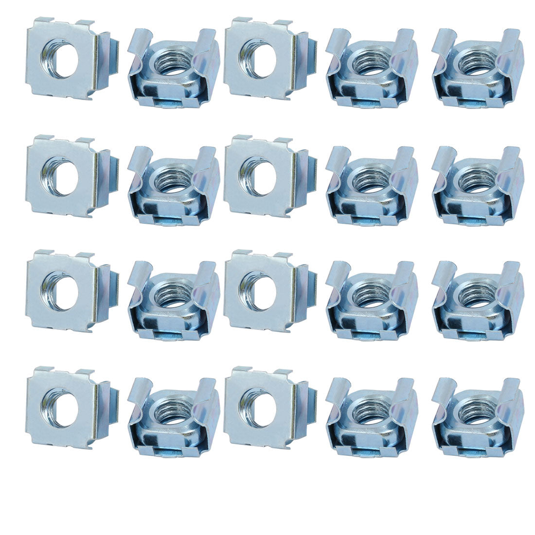 uxcell Uxcell 20pcs M8 65Mn Spring Steel Captive Cage Nut Silver Tone for Server Shelf Cabinet