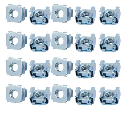 Harfington Uxcell 20pcs M8 65Mn Spring Steel Captive Cage Nut Silver Tone for Server Shelf Cabinet