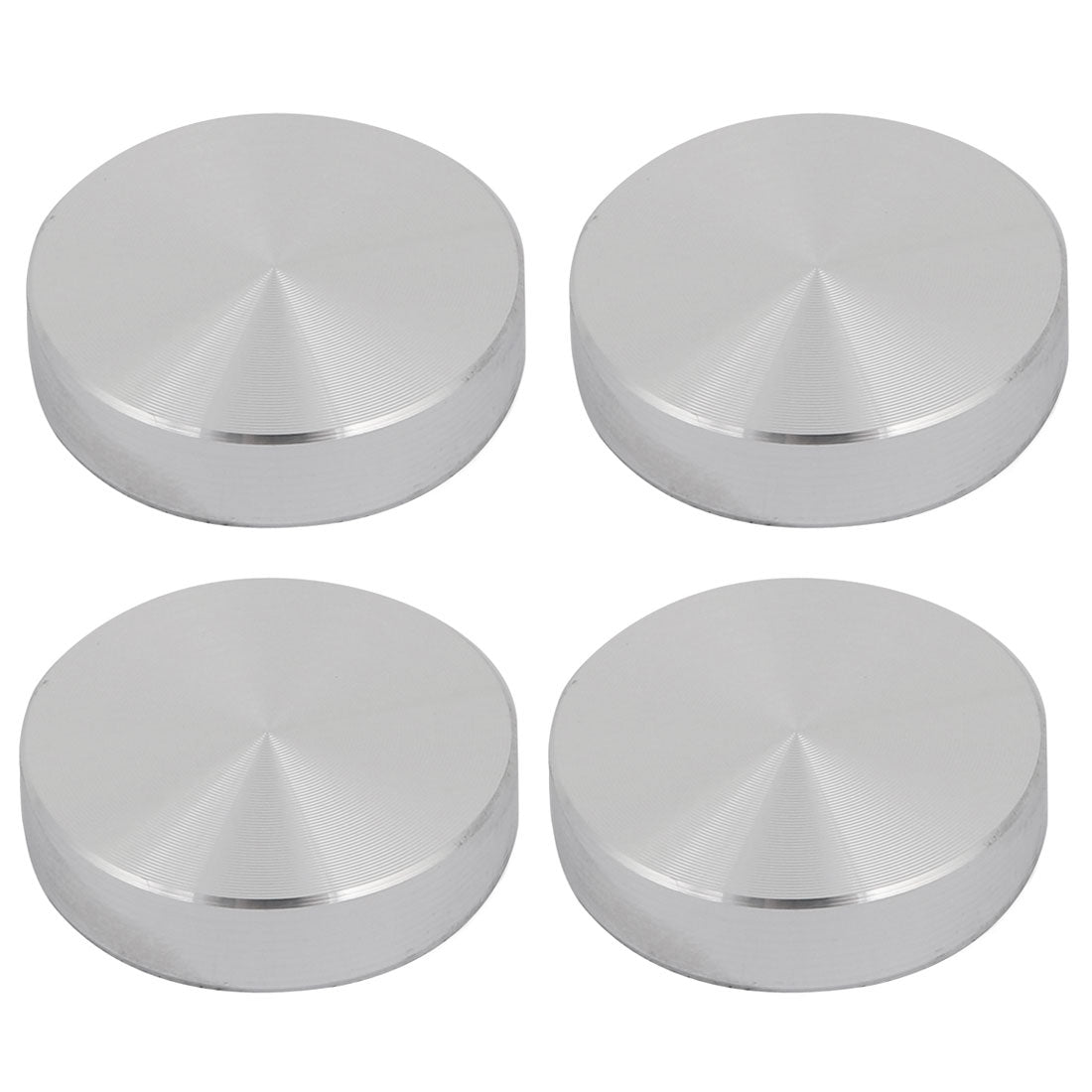 uxcell Uxcell 30mmx8mm M8 Tea Table Glass Top Circle Aluminum Disc Adapter Silver Tone 4pcs
